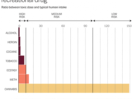 La cannabis è 114 volte meno letale dell&amp;#039;alcool